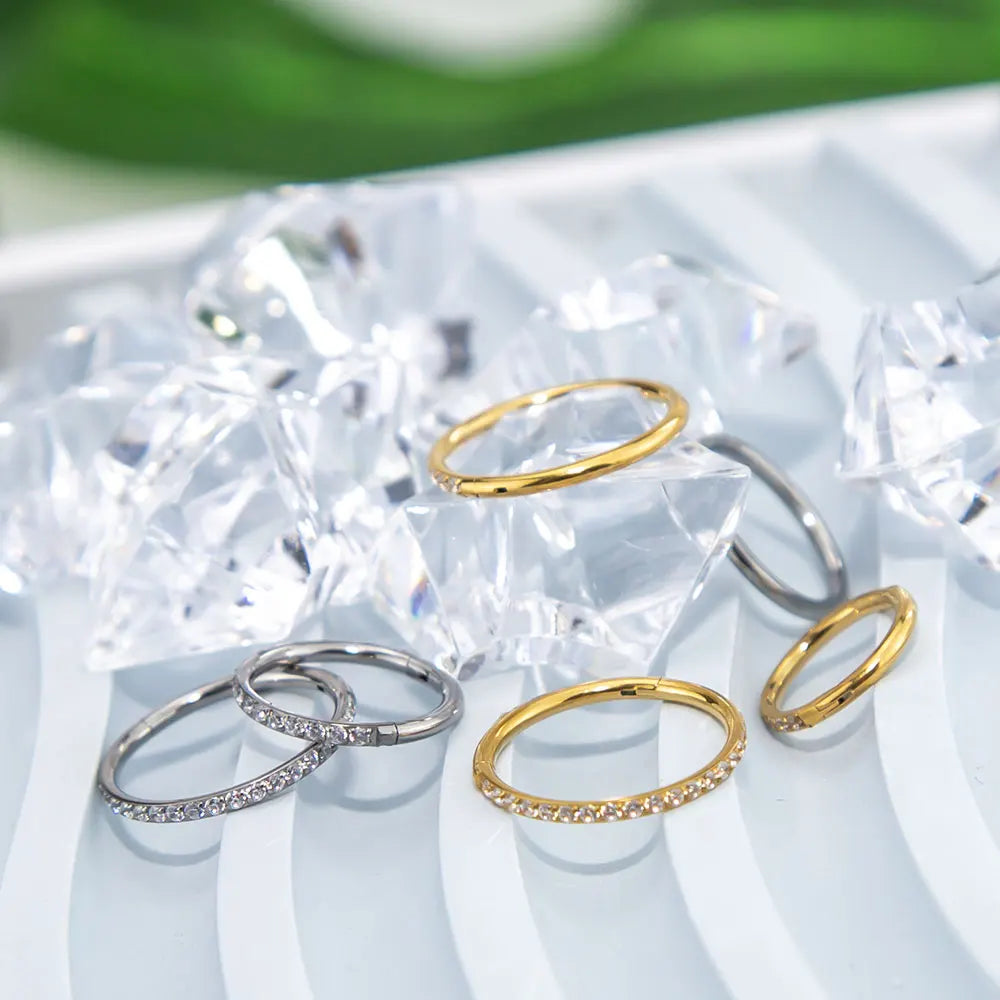 Bộ Trang Sức Titan Cao Cấp - Hoa Tai & Nhẫn Mũi