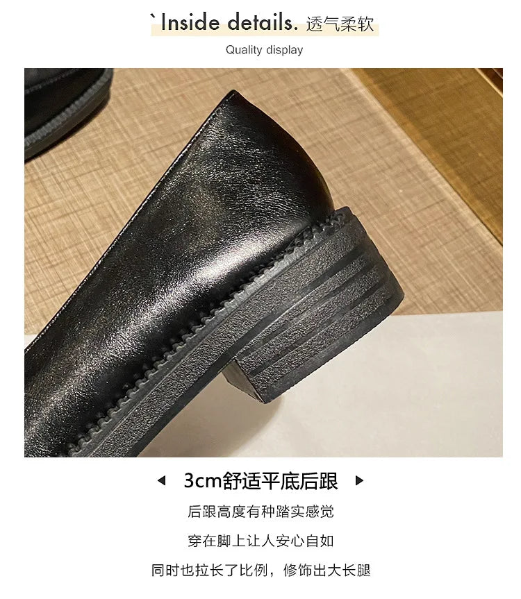 Women's Pointed Toe Chain Platform Slip-on Loafers