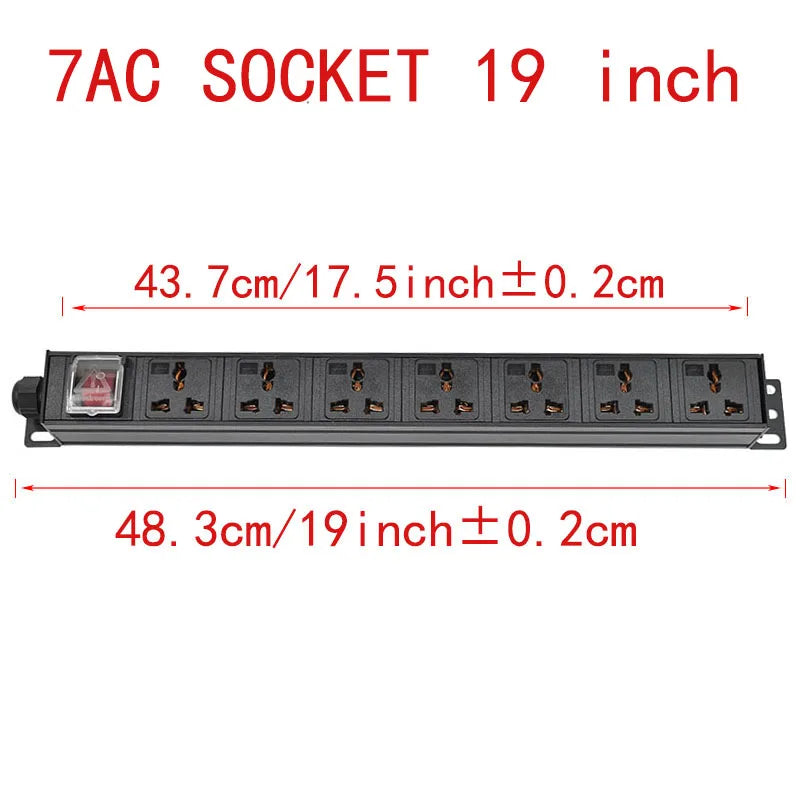 PDU Network Cabinet Rack Power Strip Distribution Outlet Units UK adaptation Universal Socket Compatible US AU Israel eu plug