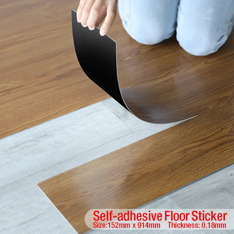 Wood Grain Floor Stickers Modern XPE Foam Wall Sticker Waterproof Self-adhesive for Living room Toilet Kitchen Home Floor Decor