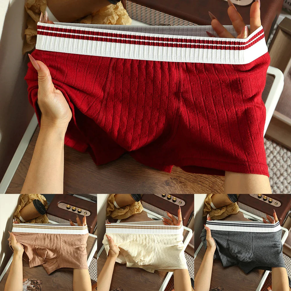 Men's Boxer Shorts with Striped Mid-Rise, Cool and Sexy