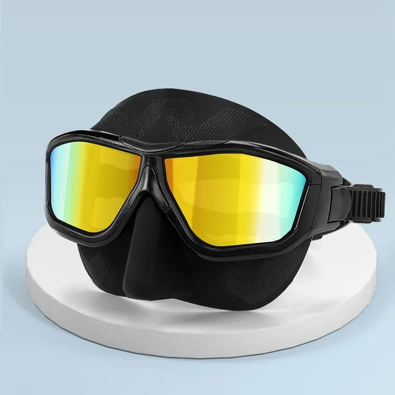 Professi onal Anti-fog HD Large Frame Lens Freediving Snorkeling Eq uipment Scuba Full Face Large Frame Diving   Goggles