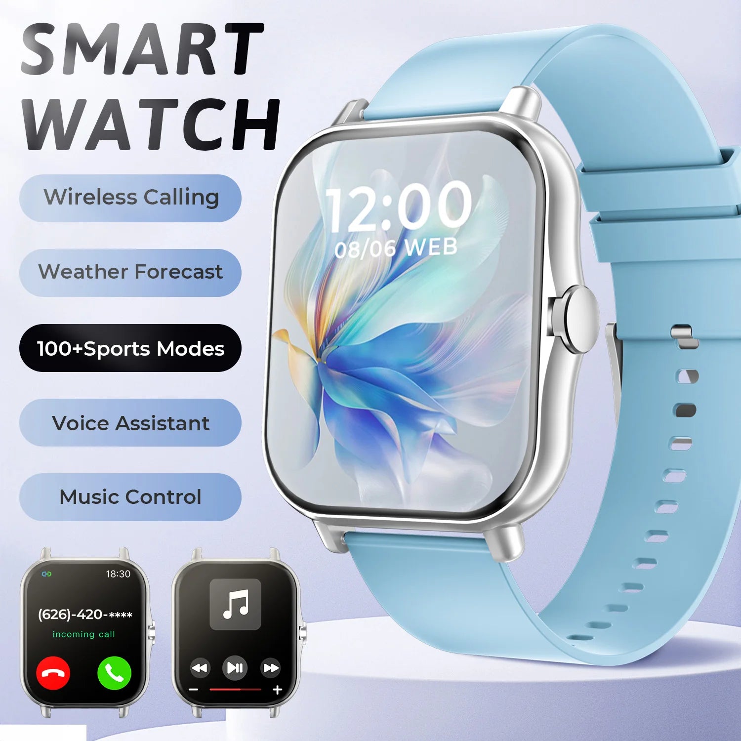 Smart Watch 1.83 BT Calling, Health Tracking