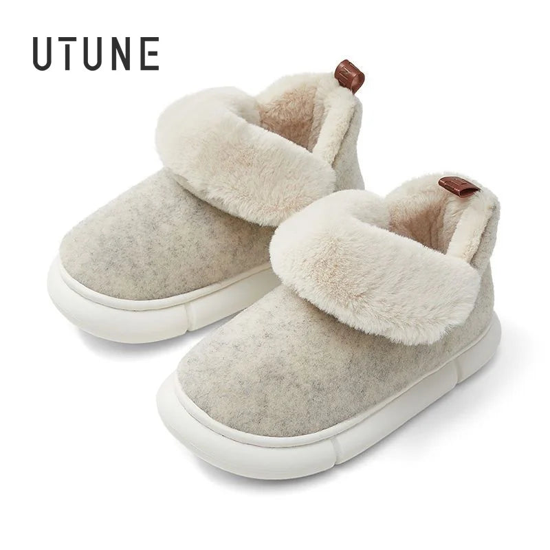 Warm Women's Cotton Boots 2026 - High-Soled Felt Flats