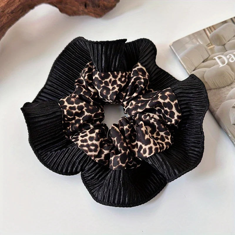 Vintage Elegant Feminine Leopard Lace Hair Tie