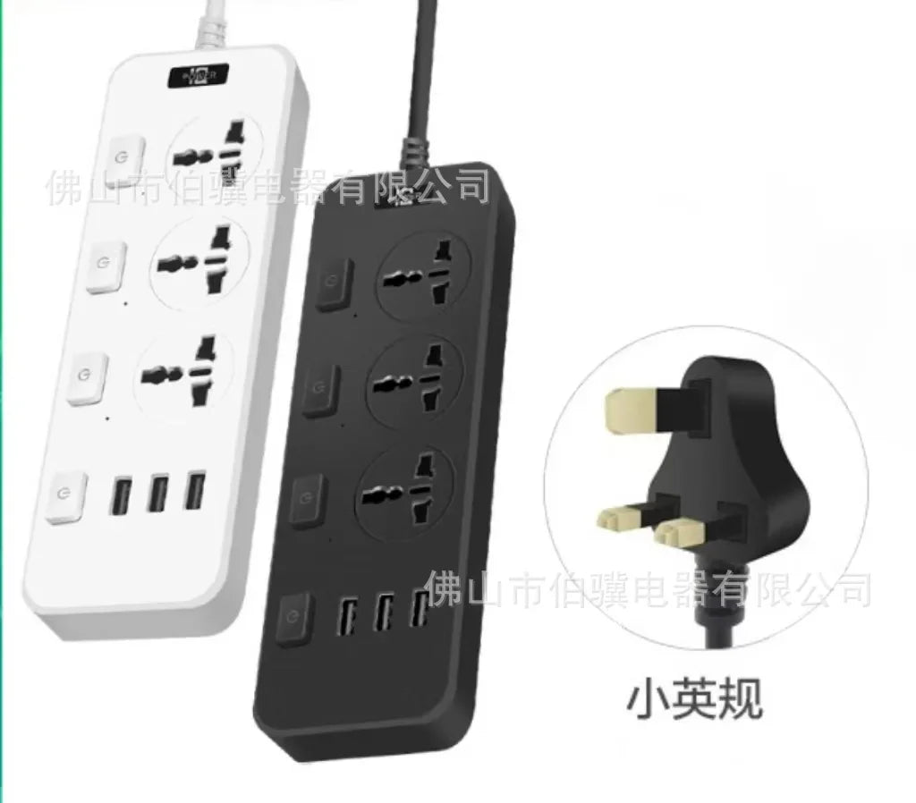 Dây Nối Dài Đa Năng 5M, Ổ Cắm USB, 2 Chân US/UK