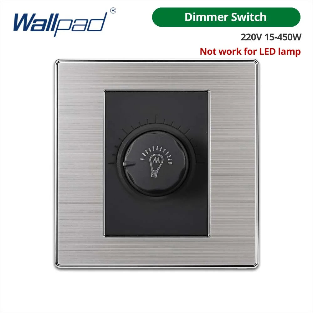 Công tắc đèn âm tường 2 chiều, thép không gỉ, LED.