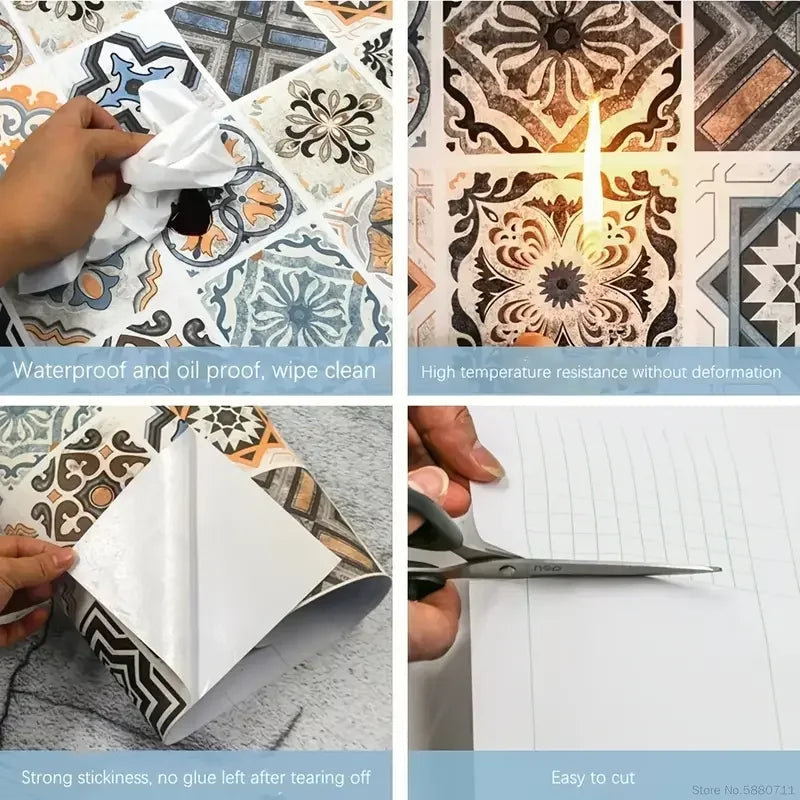 Giấy dán tường PVC 3D châu Âu chống dầu & nước