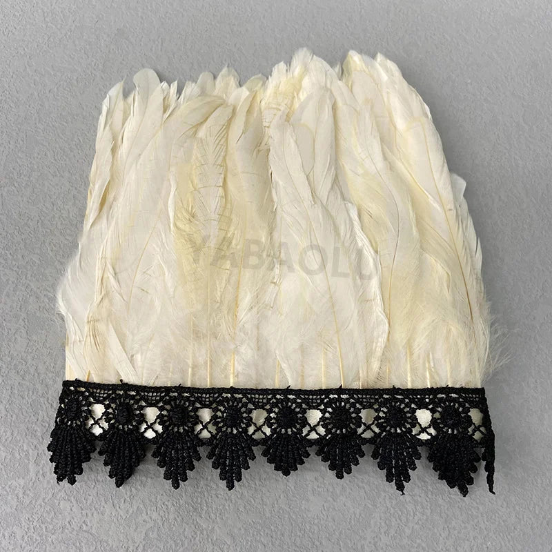 Natural Feather Sleeve Cuffs Gloves Party Cosplay Lace Wrist Cuffs Fur Sleeve Furry Accessories Carnival Stage Show Costume - Daisan Mart