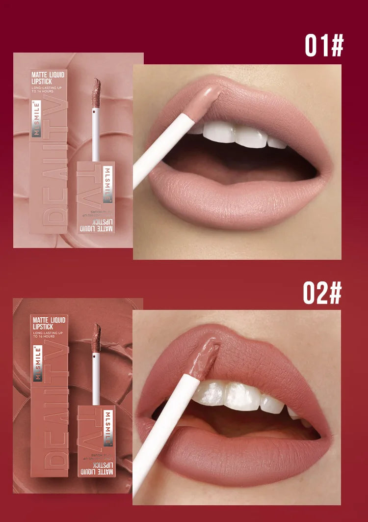 3-Color Matte Lipstick Set - Long-lasting, Smudge-proof, Waterproof