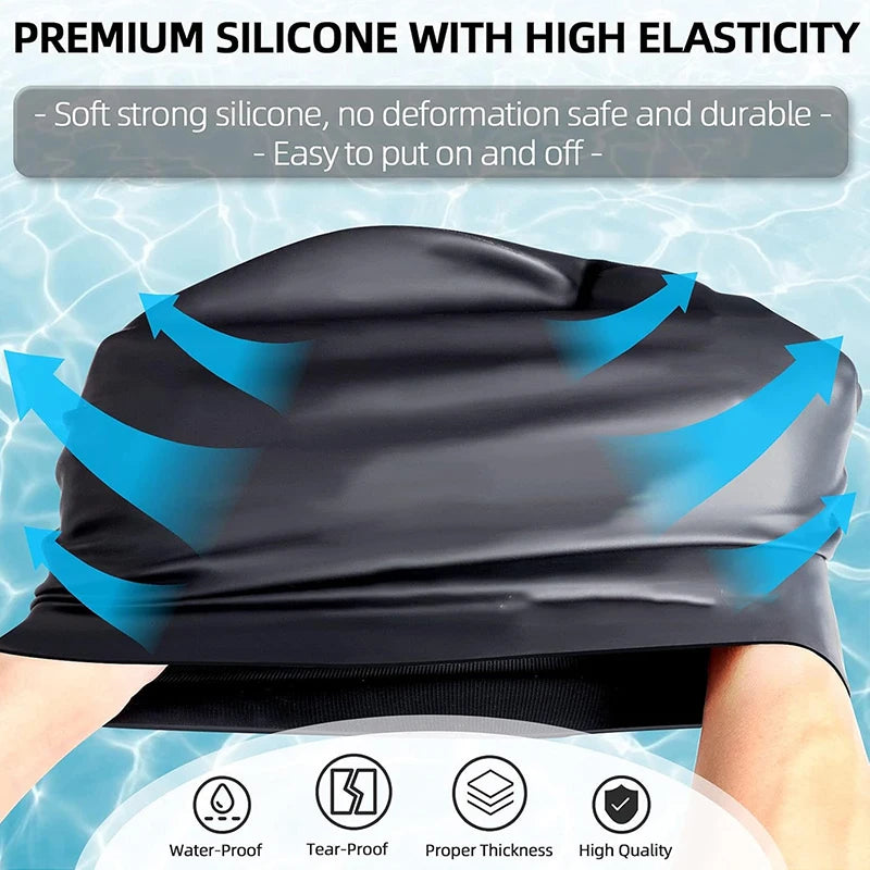 Nón bơi silicone cỡ lớn cho tóc dài và bím bẩn