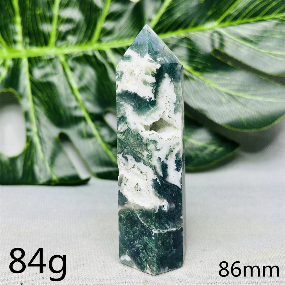 Natural Moss Agate Tower - Super Energy