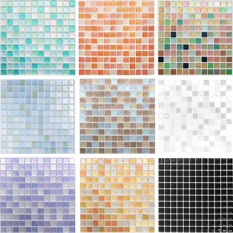 Crystal Mosaic Tile Wall Sticker 5/10PCS 3D Self Adhesive Waterproof DIY Backsplash Wallpaper Bathroom Kitchen Home Decoration
