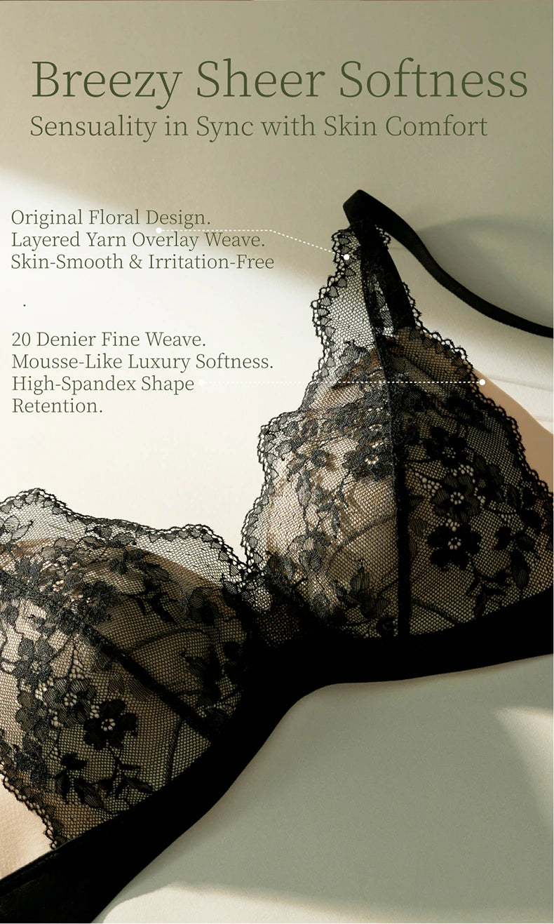 SUJIIN sexy summer wireless lace push-up bra