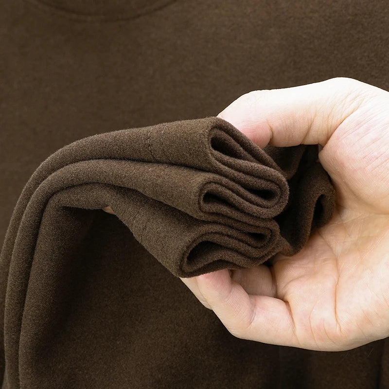 Men's High-Quality Velvet T-Shirt Printed with Warm Letters for Fall and Winter