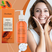 Exfoliating Papaya Cleanser Lotion Cleaning Reduce Facial Dirt Improve Rough Skin Relieve Dullness Brightening Facial Cleanser