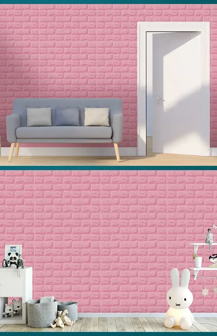 Self-Adhesive Foam Wallpaper Sticker 3D Imitation Brick Wall Sticker for Living Room Bedroom Home Kitchen Bathroom Decoration