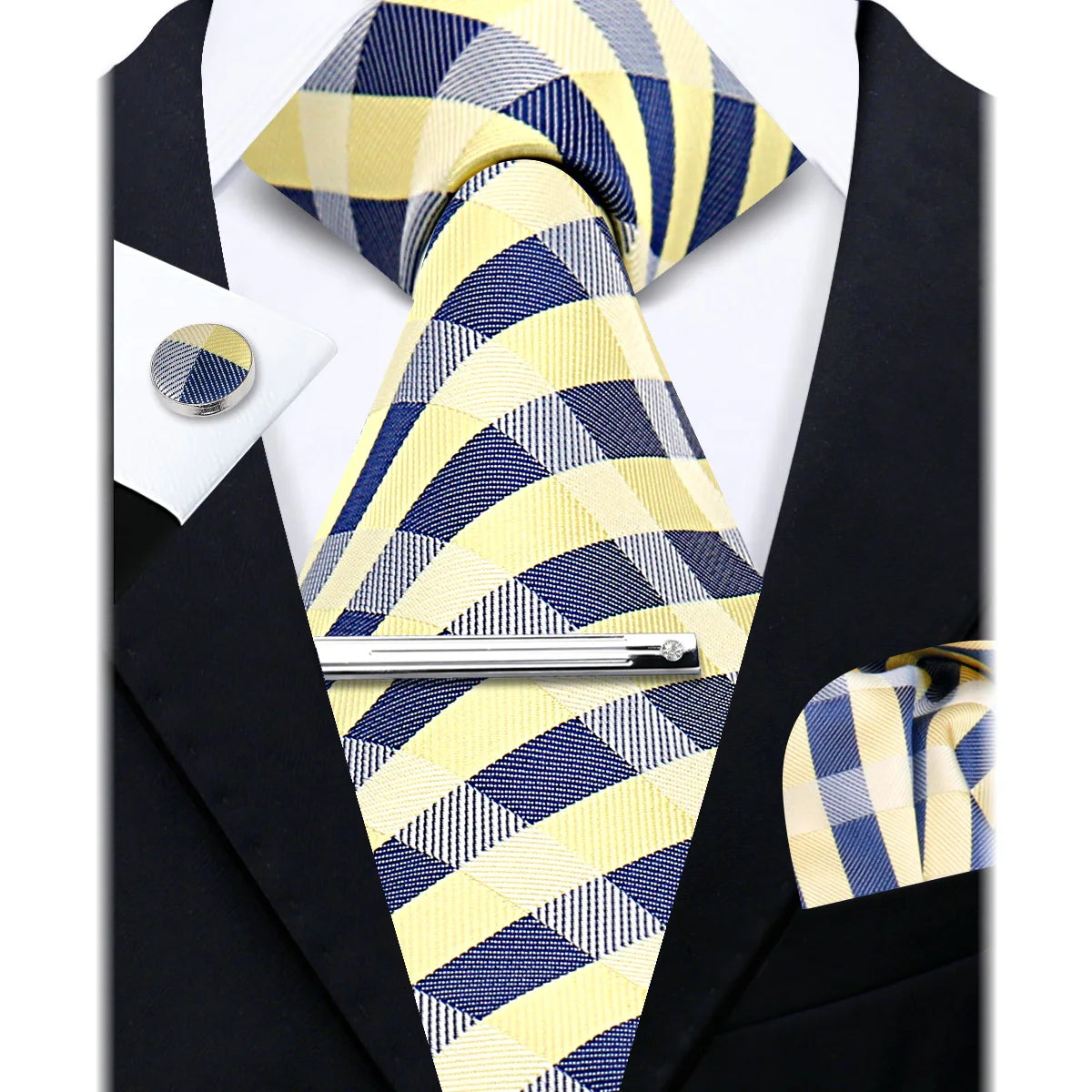 Bộ Cà Vạt Lụa Nam Cao Cấp Kèm Khăn & Măng Sét