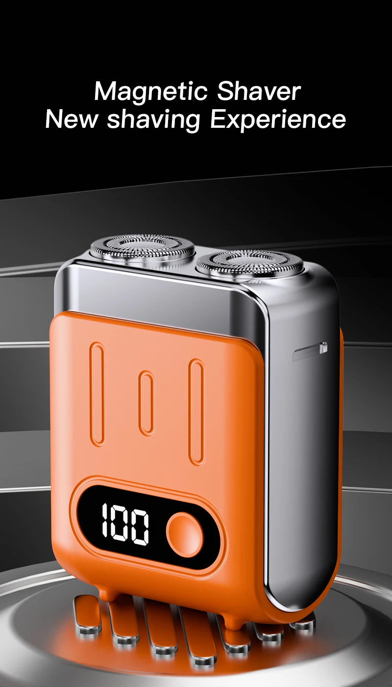 Mini Electric Smart Shaver Dual Blade Household Car Shaver Digital Display Rechargeable Shaver Powerful Beard Trimmer Tool