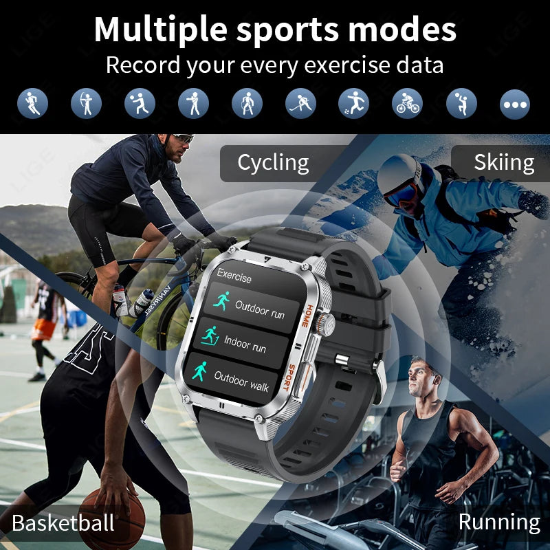 Đồng Hồ Thông Minh LIGE 2.01 Gọi Bluetooth Thể Thao