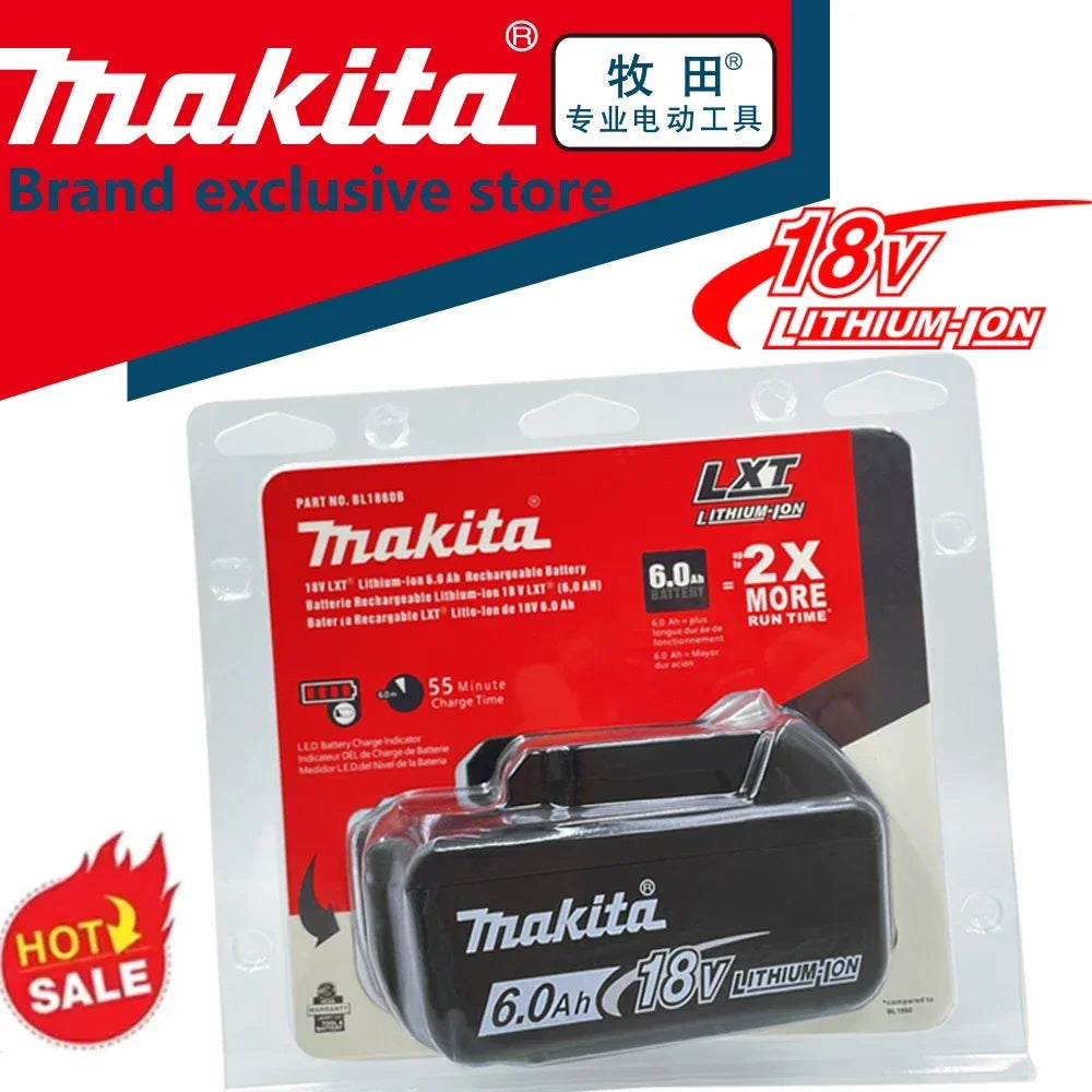 Original 100% Makita 6Ah is used for replacing lithium battery with 18V battery BL1840BL1830b BL1850BL1860BL1815.
