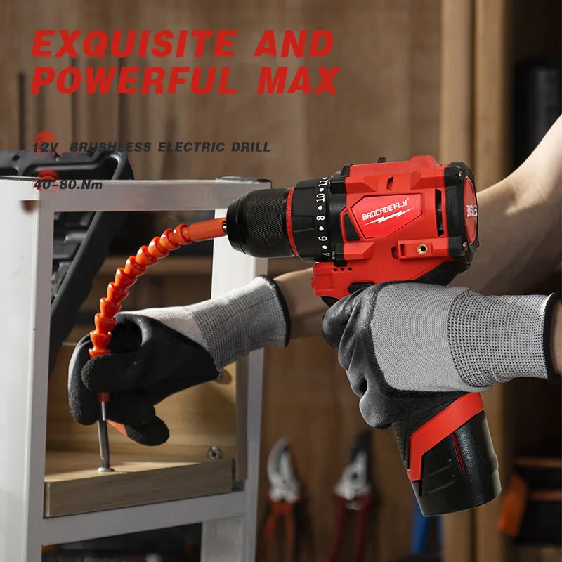 for Milwaukee 12V Battery less Compact Electric Screwdriver Hand Drill Impact Drill Cordless Multifuctional Screwdriver