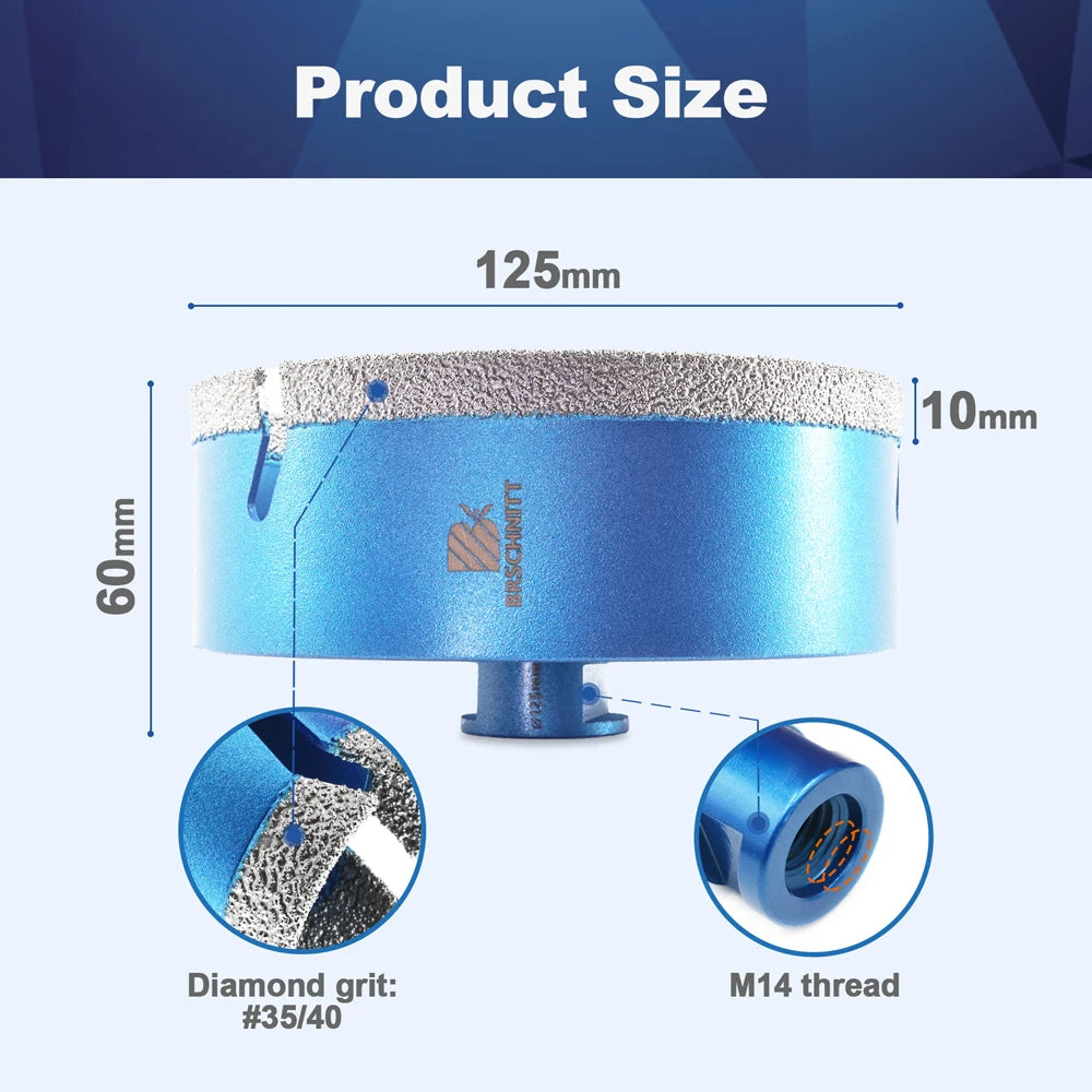 Mũi Khoan Kim Cương Đa Năng Cắt Gạch Đá M14 20-125mm - Daisan Mart