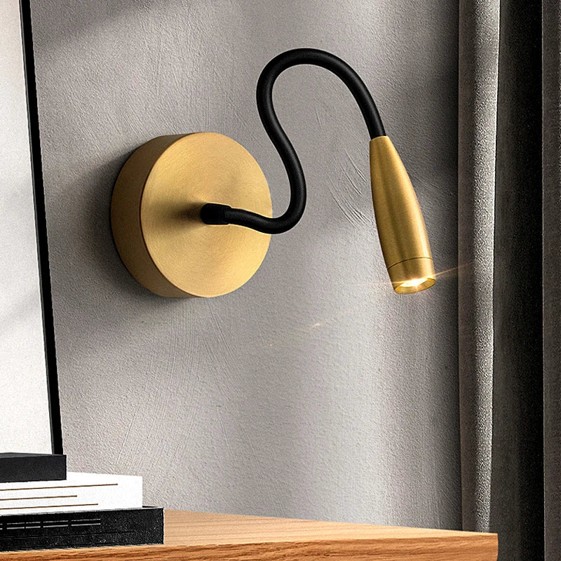 Modern Gold Tube LED Wall Lamp for Living Room Decoration