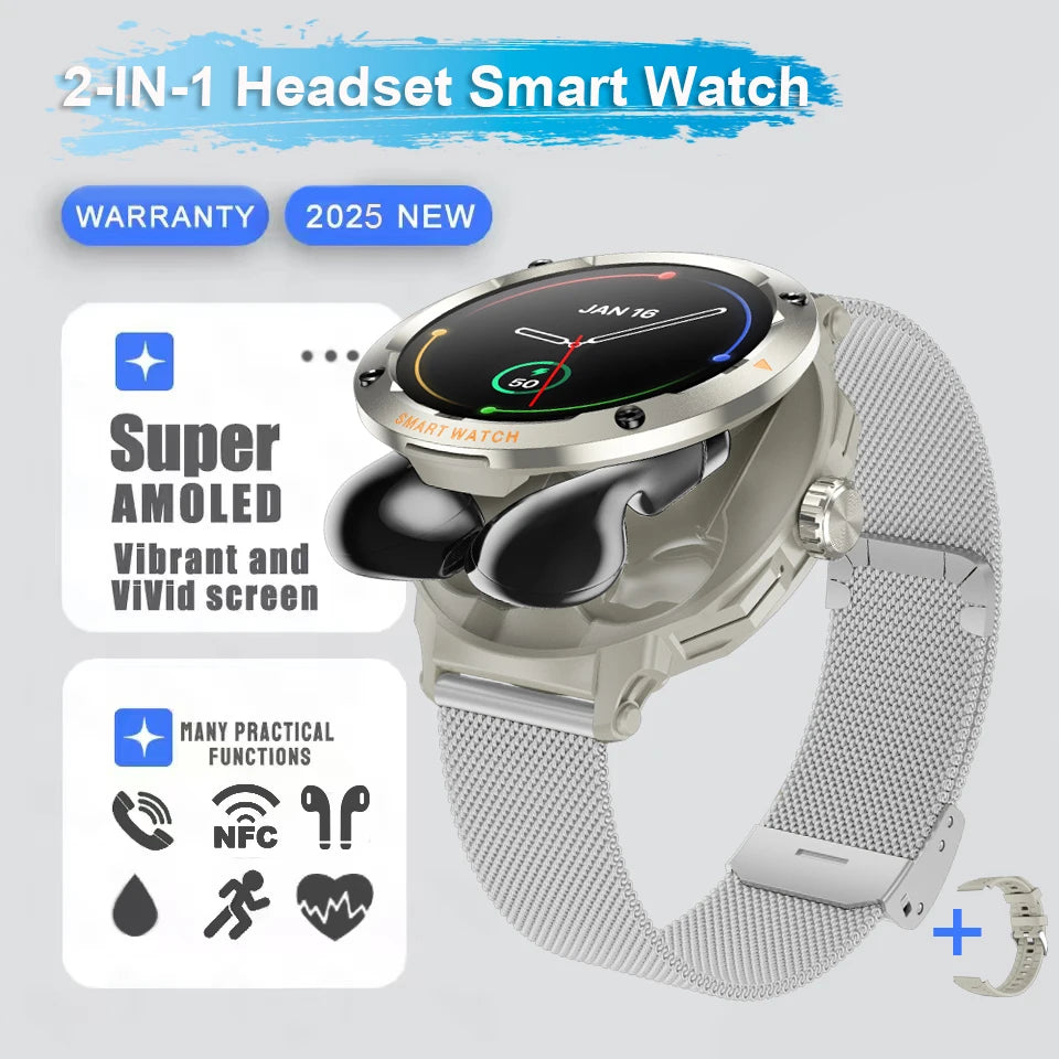 Đồng Hồ Thông Minh 2in1 Tai Nghe, Định Vị, Gọi Bluetooth