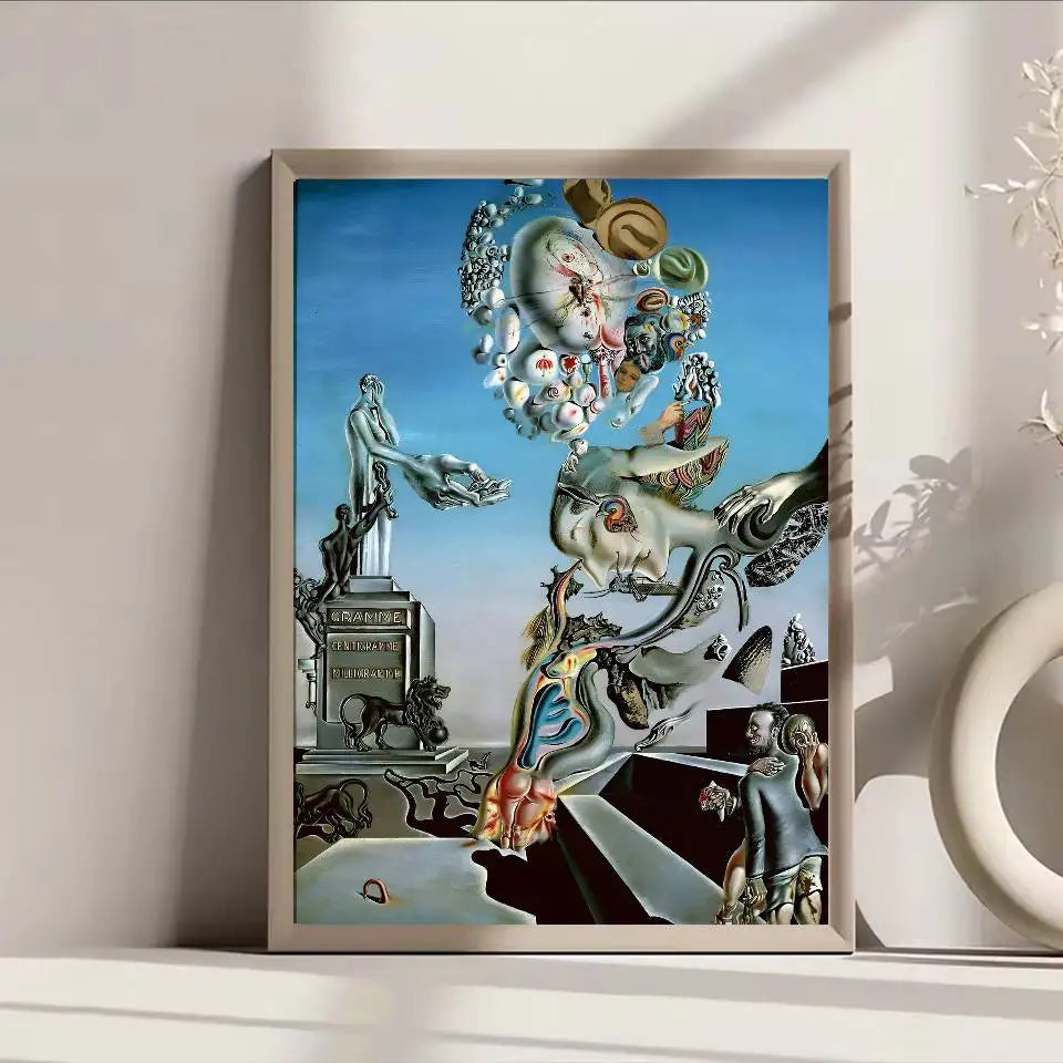 Surrealism Artwork By Salvador Dali Poster Self-adhesive Art Waterproof Paper Sticker Coffee House Bar Room Wall Decor