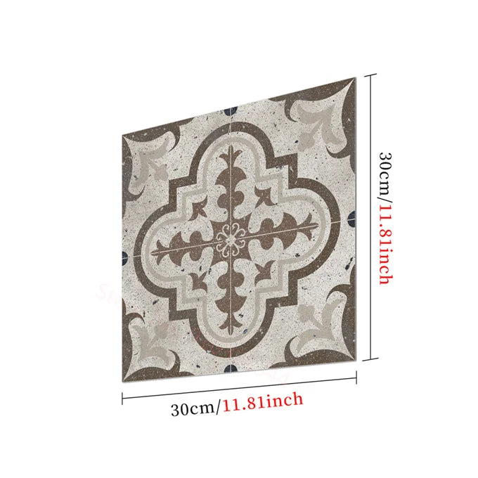 Black And White Mosaic Tiles Marble Texture Floor Sticker Kitchen Floor Renovation Decorative Stickers Self-adhesive Wallpaper