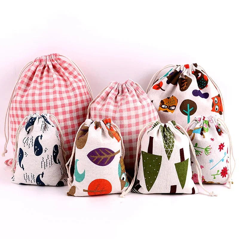 Multi-purpose Pet Pattern Drawstring Canvas Bag
