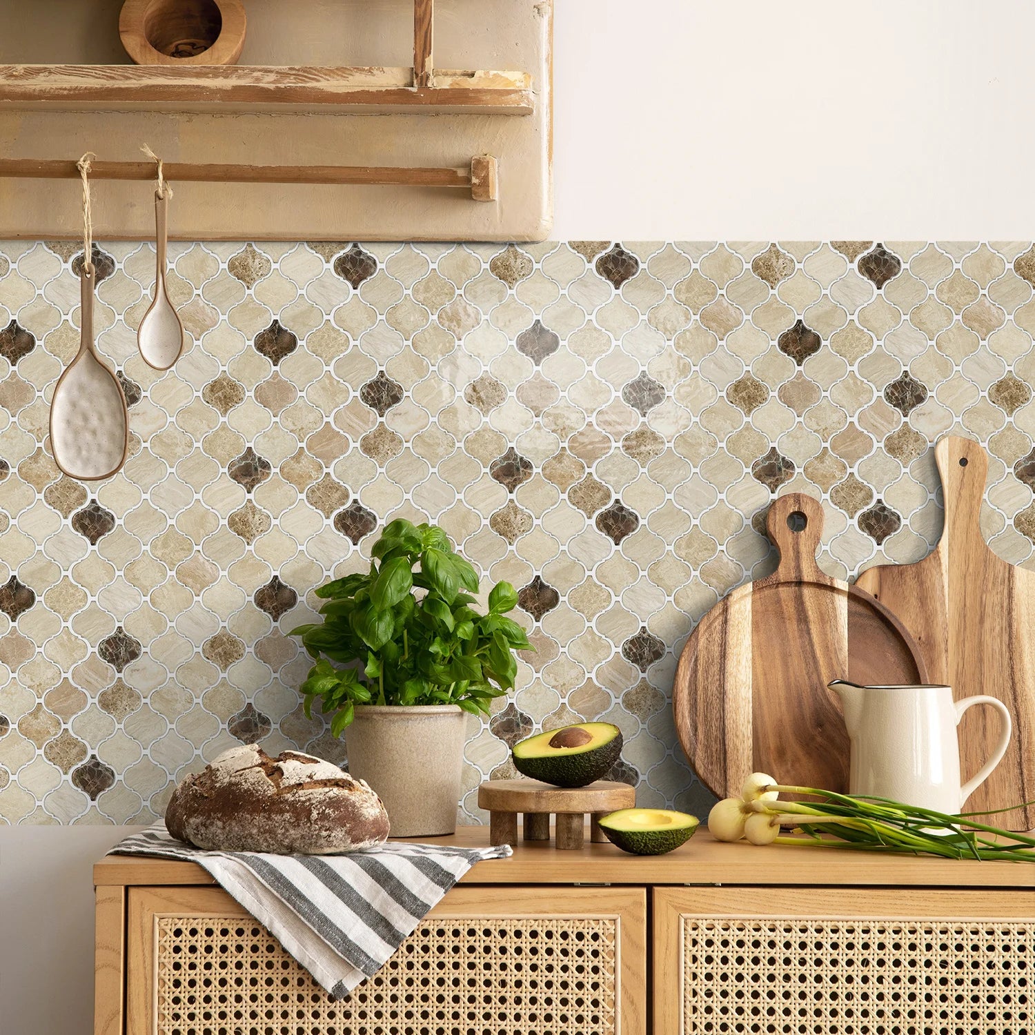 1/6/12PCS Fresh and Simple Marble Tile Stickers Waterproof Self Adhesive Kitchen Living Room Wall Stickers Home Renovation Decor