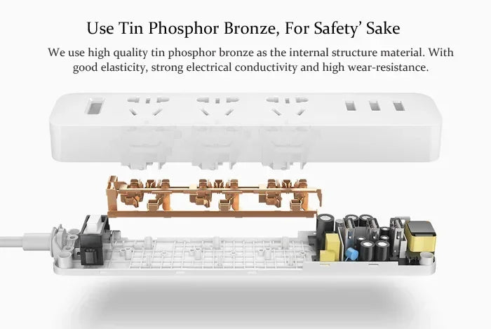 Ổ cắm thông minh Xiaomi 3 USB & 3 ổ điện sạc nhanh