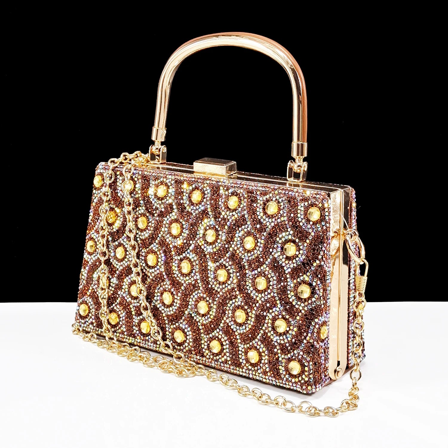 2024 Rhinestone Shoes and Bag Set - Trendy Green