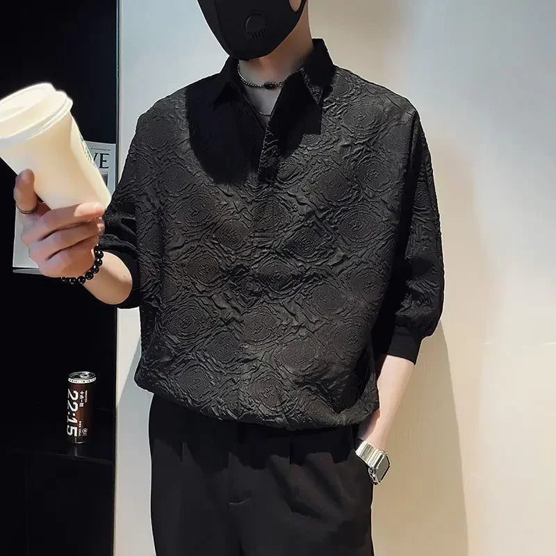 Latest Classy 2025 Men's White Half-Sleeve Shirt