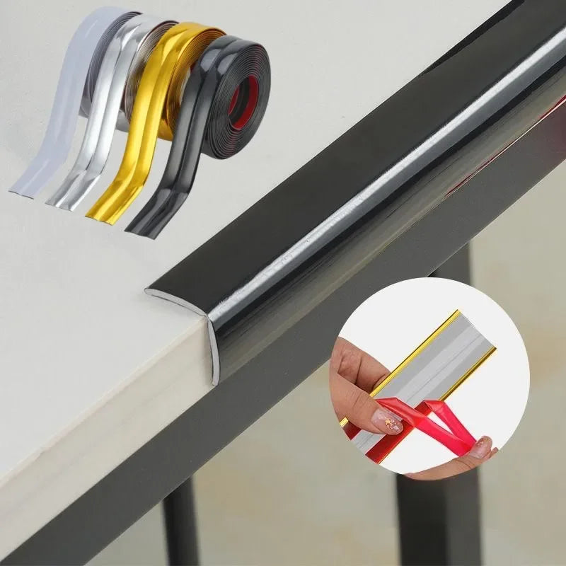 2M Self-Adhesive Wall Corner Molding Trim Tape table edge protector PVC anti-collision strip Waterproof Tile Beauty Seam Sticker