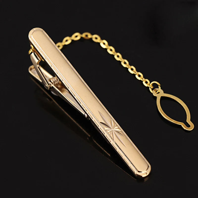 復古鍍金男士領帶夾，優雅派對之選