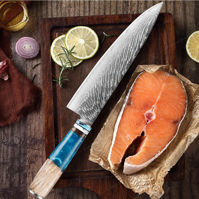 Damascus Kitchen Knife Set - Sharp and Multi-Purpose Japanese