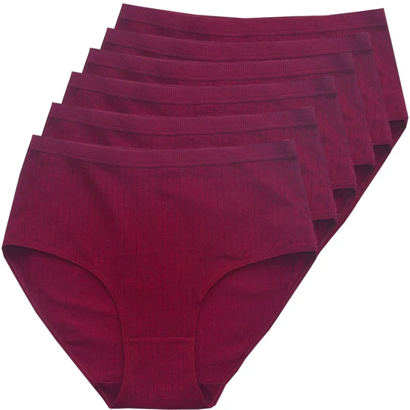 Quần Lót Nữ Cotton Cạp Cao Thoáng Mát Size Lớn 6 Cái