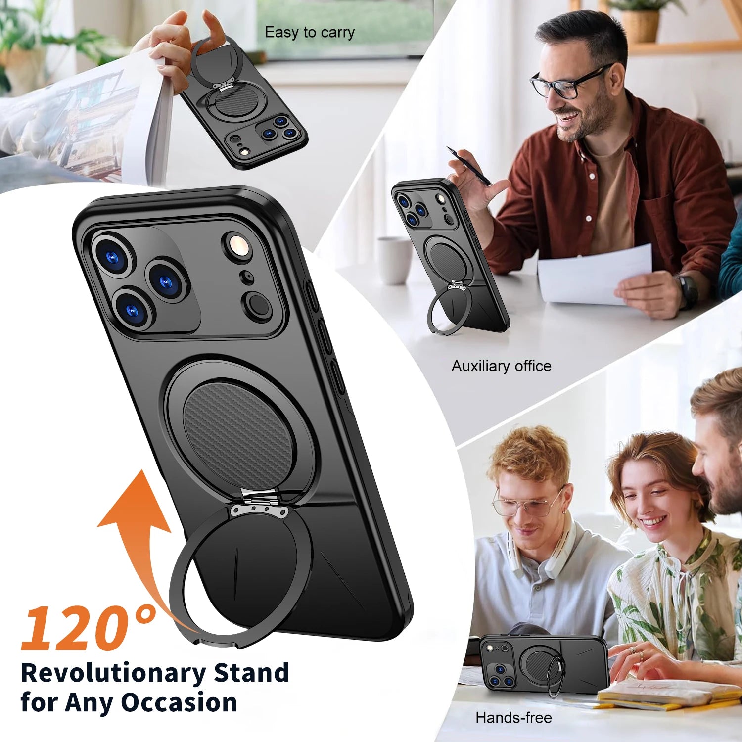 360° Magnetic Bracket Phone Case For iPhone 17 Air 11 12 13 14 15 16 17 Pro Max For Magsafe Shockproof Stand Holder Cover Funda - Daisan Mart