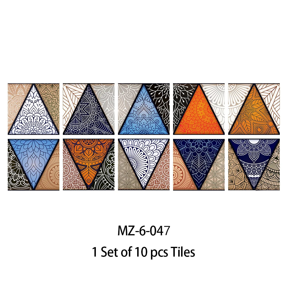 10pcs Blue &amp; Gray Matte Surface Wall Sticker Film For Tiles /Ground in Kitchen Backsplash Floor PVC Art Wallpaper Peel &amp; Stick