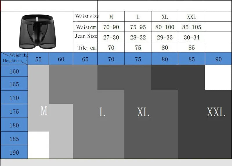 Quần Lót Nam Lưới Trong Suốt Da Giả Tháo Rời