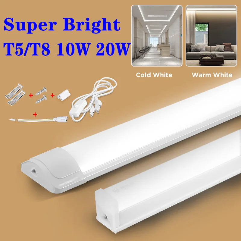 220V Long LED Tube Lights, Ceiling Mounted, Strips for Bedroom
