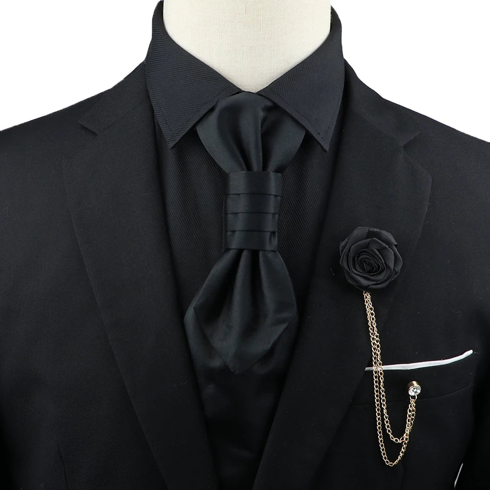 Premium luxury Paisley men's tie &amp; brooch