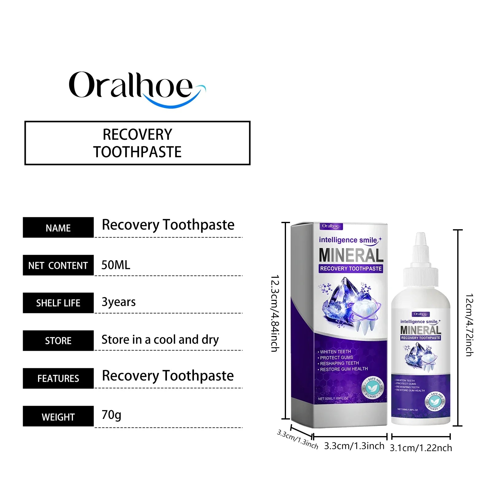 Mineral Toothpaste Rapid Repair Clean Brightening Tooth Repair Gel Rebuilding Strengthen Whiten Protect Oral Daily Fresh Care - Daisan Mart