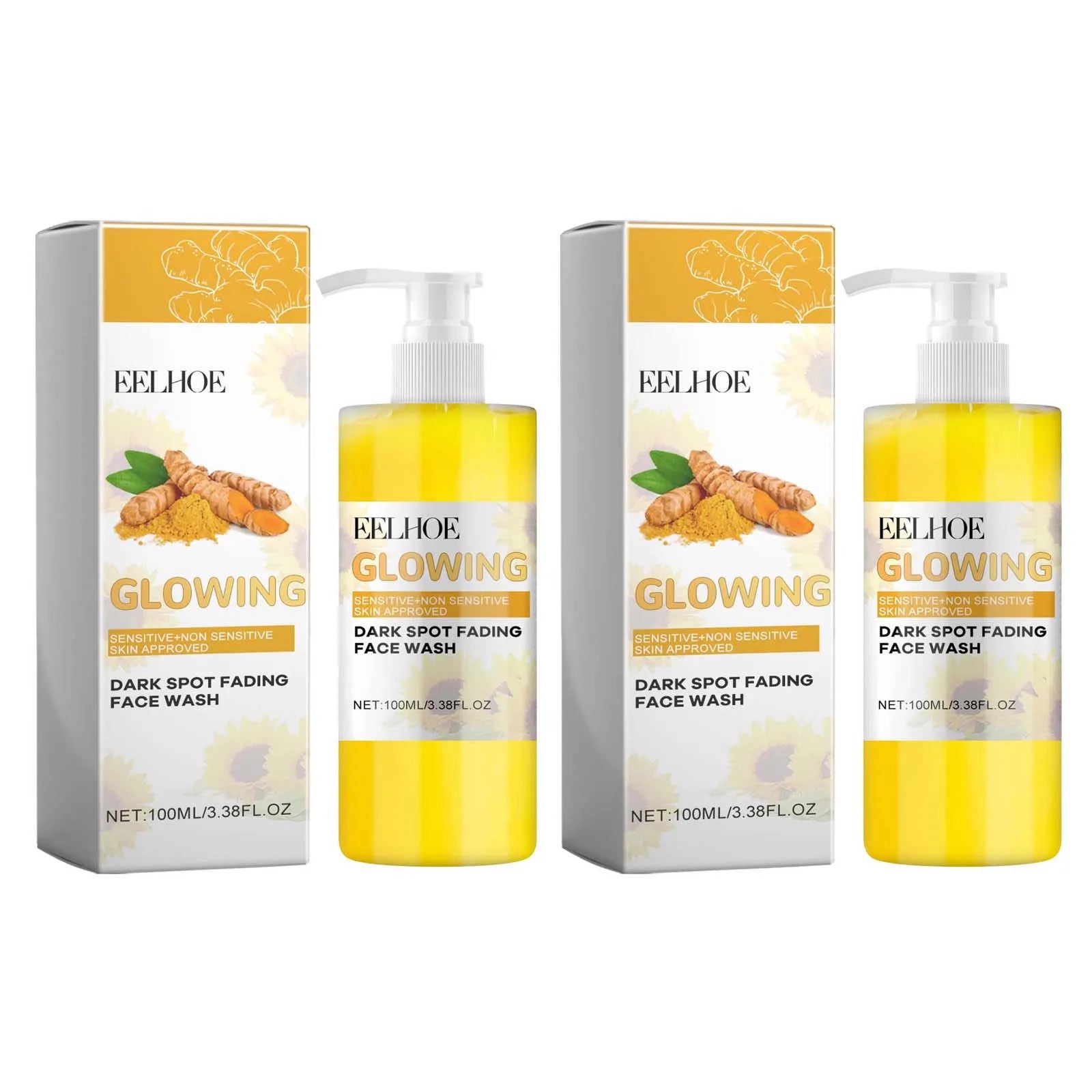 Turmeric Brightening Cleanser Deep Cleansing Makeup Remover Refreshing Non-Tightening Facial Wash Natural Skincare Formula