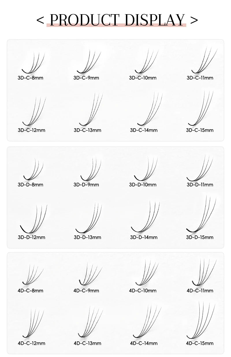 500-Cluster Thick Eyelash Extension Fan – Convenient Built-in Fan