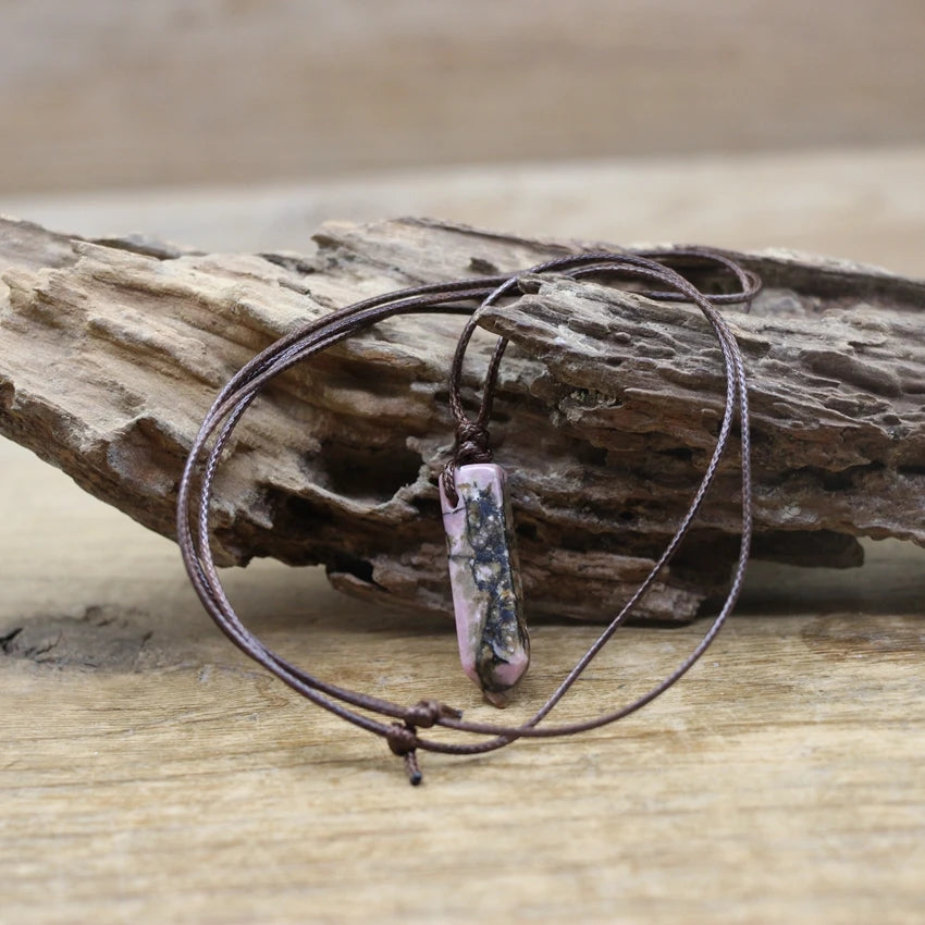 Hexagonal Natural Quartz Stone Necklace