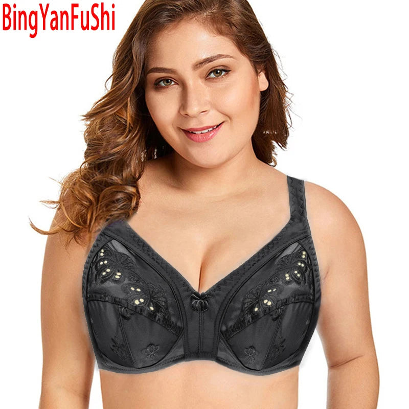 Wire-Free, Molded, Lace Support Bra for Moms